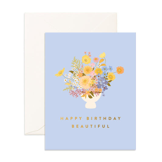 Happy Birthday Beautiful Greeting Card - Moodie Studios Fox & Fallow Melbourne Flowers Coffee and Gifts