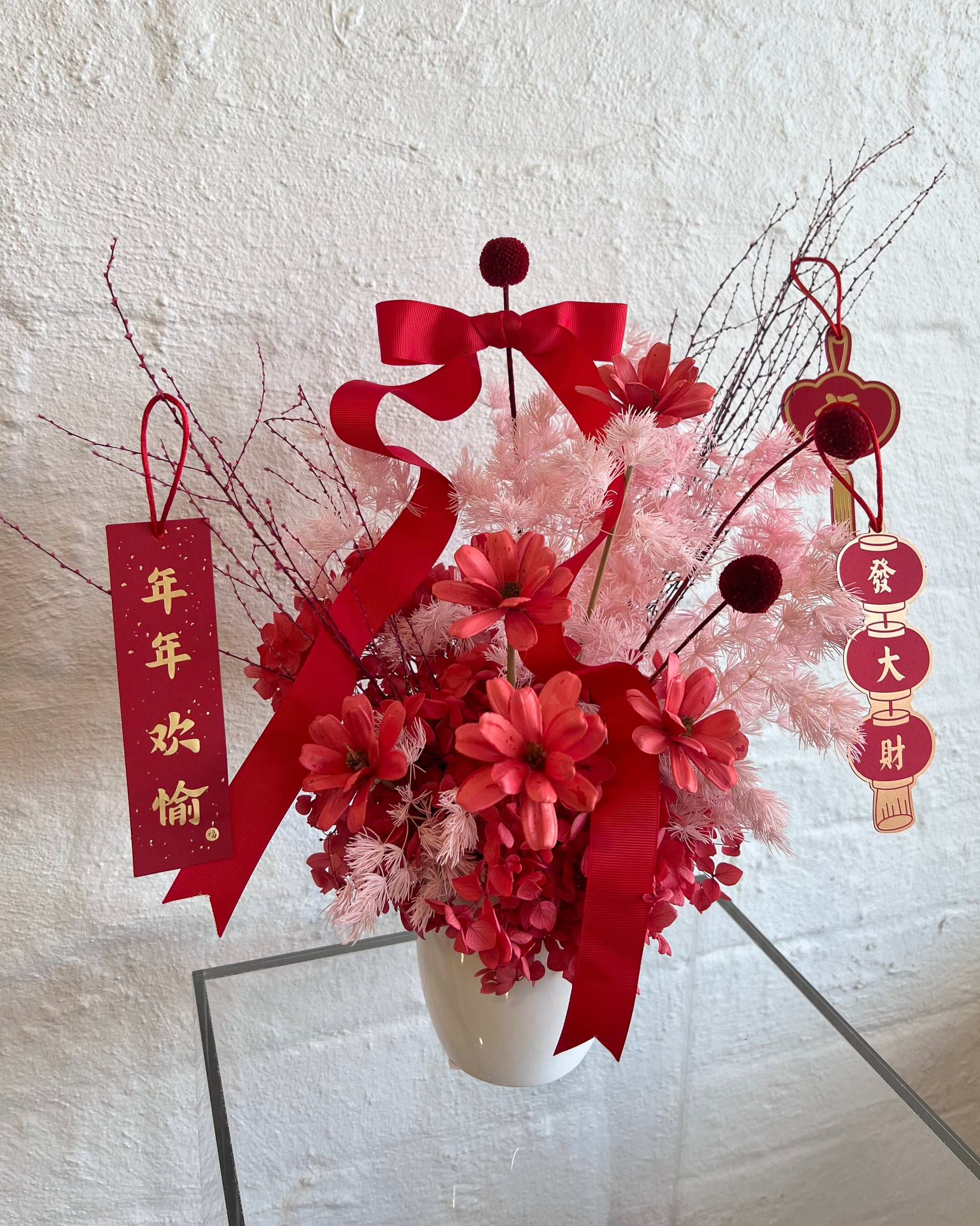 Lunar New Year 2024 Preserved Forever Flowers Red Flowers Melbourne Flower Delivery