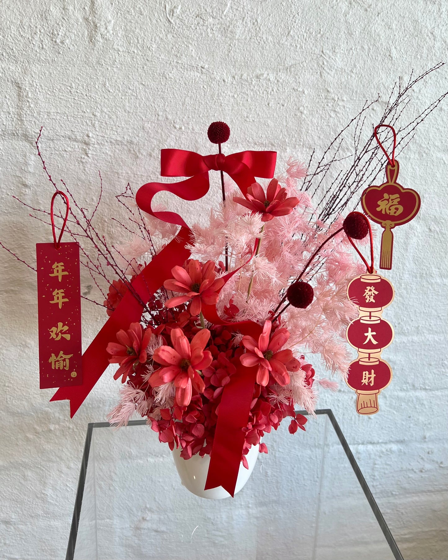 Lunar New Year 2024 Preserved Forever Flowers Red Flowers Melbourne Flower Delivery