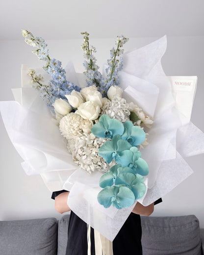 Blue Em Away Bouquet - Moodie Studios Fresh Flowers Melbourne Florist 