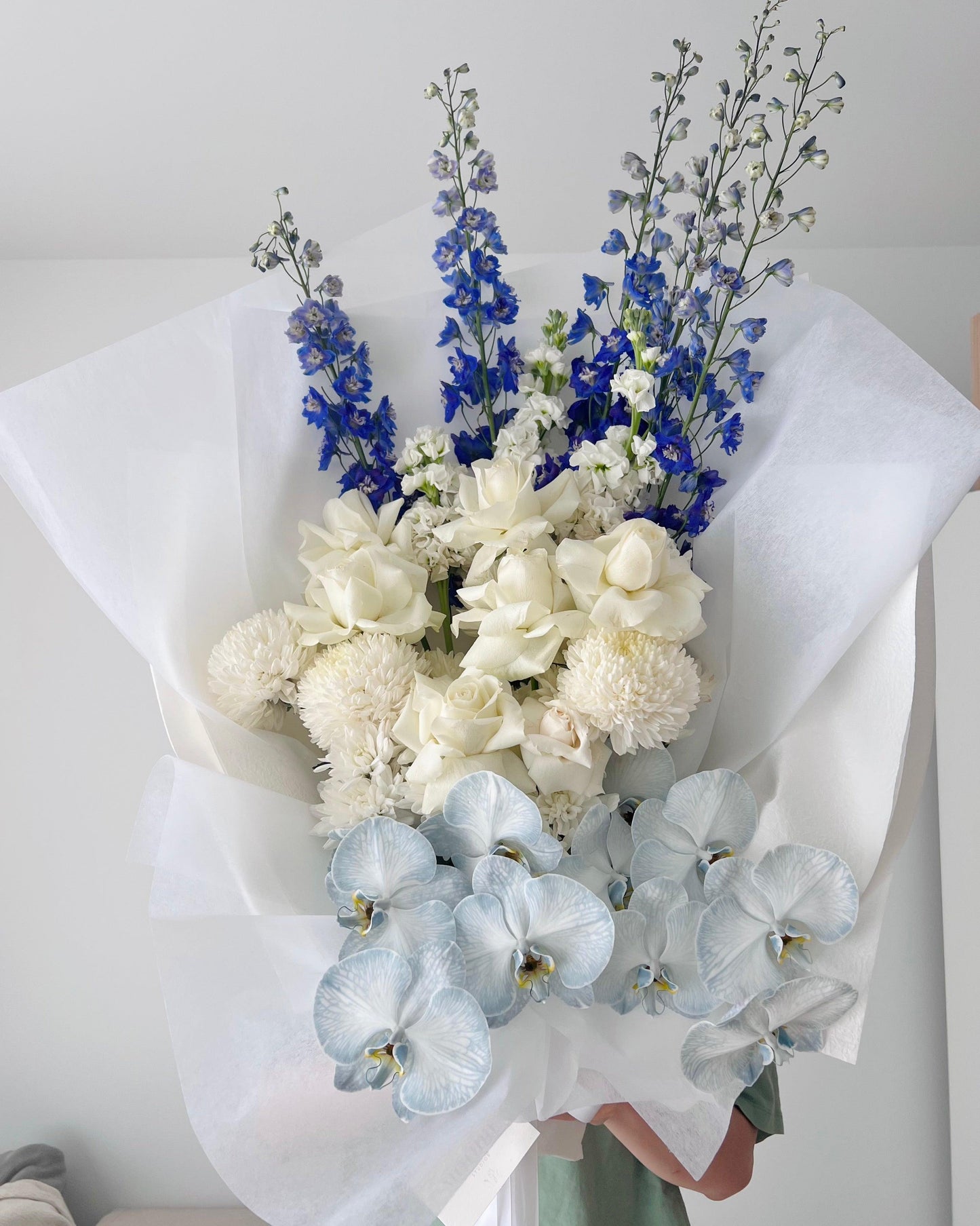 Blue Em Away Bouquet - Moodie Studios Fresh Flowers Melbourne Florist 