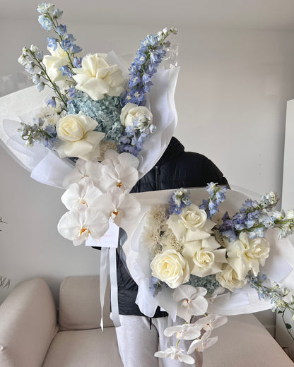 Blue Em Away Bouquet - Moodie Studios Fresh Flowers Melbourne Florist 